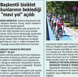 17.08.2020 – 24 Saat / Başkentli bisiklet tutkunlarının beklediği mavi yol açıldı