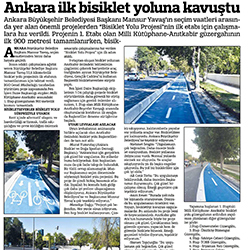 13.08.2020 – Güçlü Anadolu / Ankara ilk bisiklet yoluna kavuştu