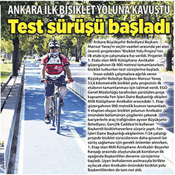 13.08.2020 – Milliyet Ankara / Ankara ilk bisiklet yoluna kavuştu