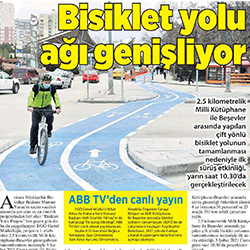 04.02.2021 – Milliyet Ankara /  Bisiklet yolu ağı genişliyor